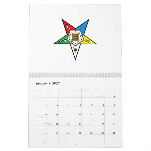 Ordem de OES do calendário oriental da estrela (Jan 2027)