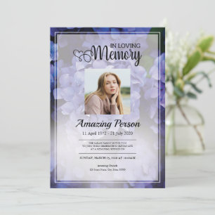 Ordem de serviço Funeral da Flor Roxa Convite