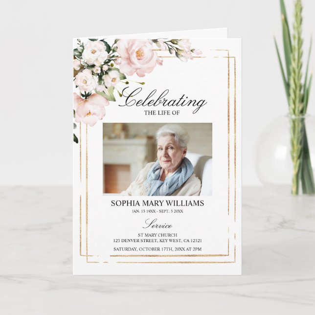 Ordem de Serviço Funeral rosa, Programa Memorial (Frente)