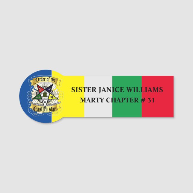 Ordem do Nome de etiqueta da Estrela Oriental (Frente)