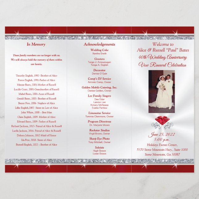 Ordem especial, 40º Programa de Aniversário para A (Frente)