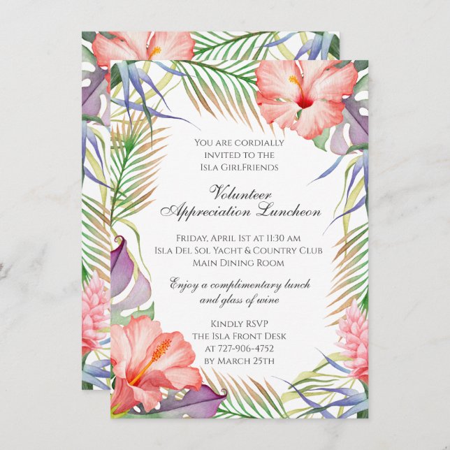 Ordem Especial de Convite para Viagem Tropical (Frente/Verso)