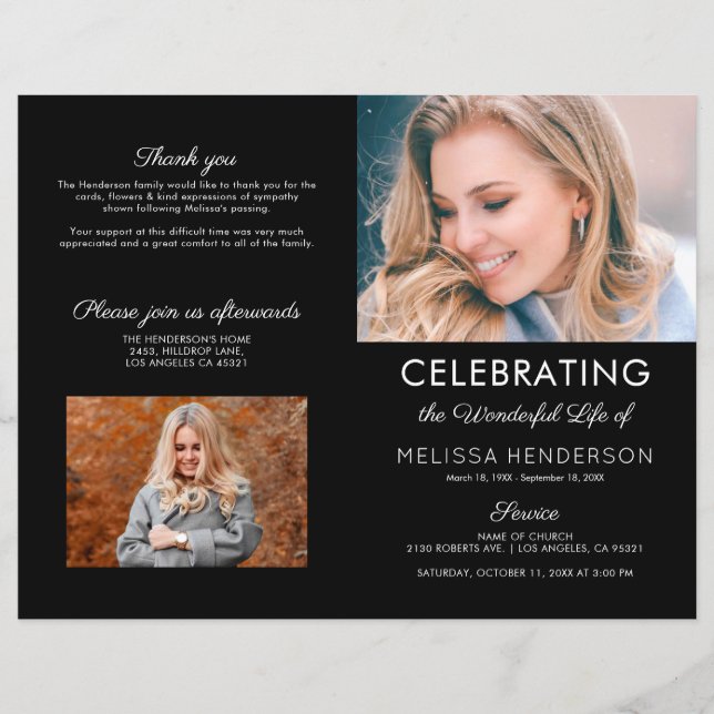 Ordem Funeral De Serviço | Programa Memorial (Frente)