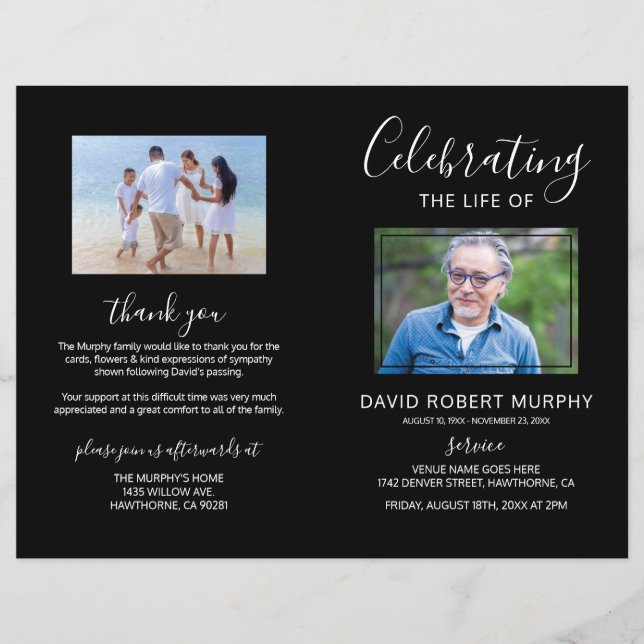 Ordem Funeral de Serviço | Programa Memorial de Fo (Frente)