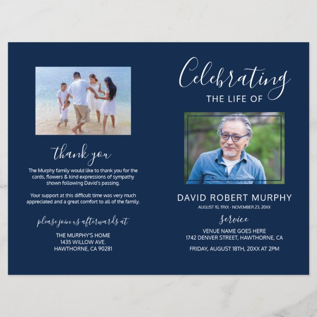 Ordem Funeral de Serviço | Programa Memorial de Fo (Frente)