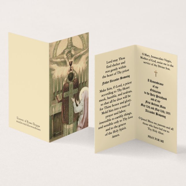 Ordenação de Padre Católico Aniversário Cartões Sa (Interior e exterior)