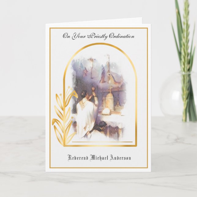 Ordenação do Padre Católico Cartão de Jesus Religi (Frente)