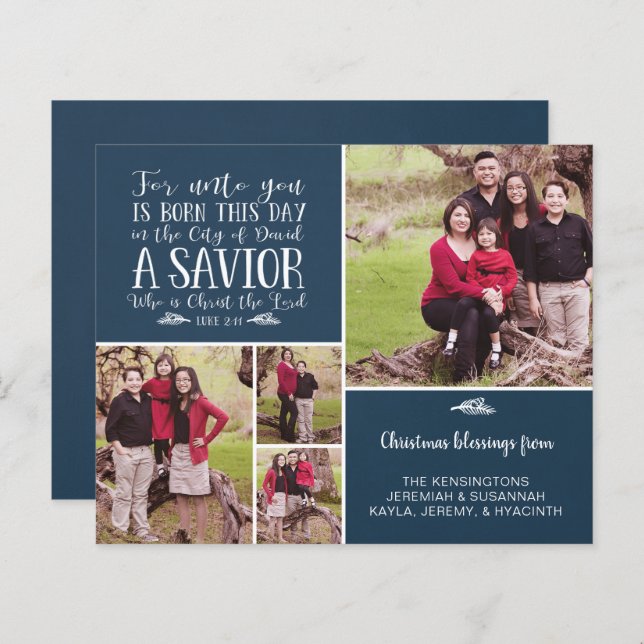 Ordenado de Natal Cristão Luke 2 Foto (Frente/Verso)