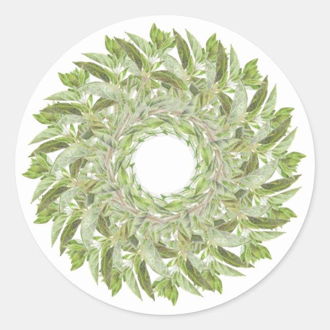 OREGANO WREATH Grandes Adesivos redondos (Frente)