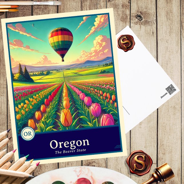 Oregon | Cartão Postal Anime Estilo Cel Shaded (Criador carregado)