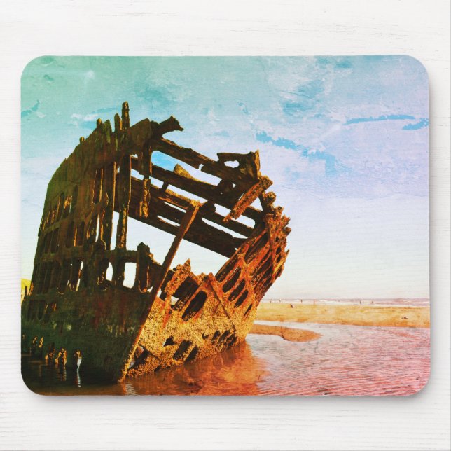 Oregon Coast Vintage Shipwreck Mousepad (Frente)
