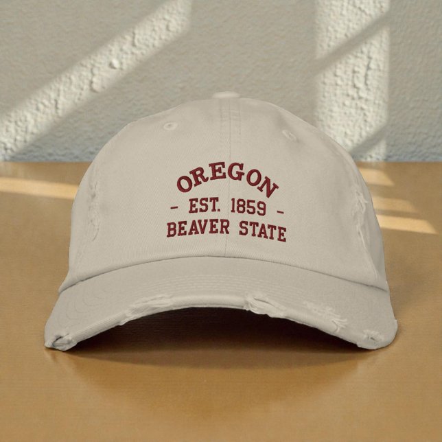 Oregon Est 1859 Beaver State Boné Bordado (Criador carregado)