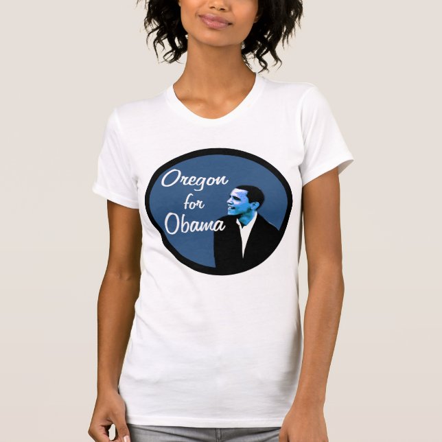 Oregon para Obama Blue T-Shirt (Frente)