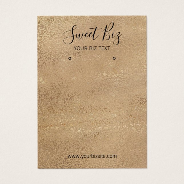 Orelha de joias Cartão de visita Dourada castanha (Frente)