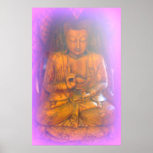 orelha roxa sentada buddha poster