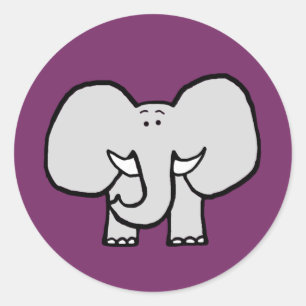 Orelhas grandes as etiquetas do roxo do elefante