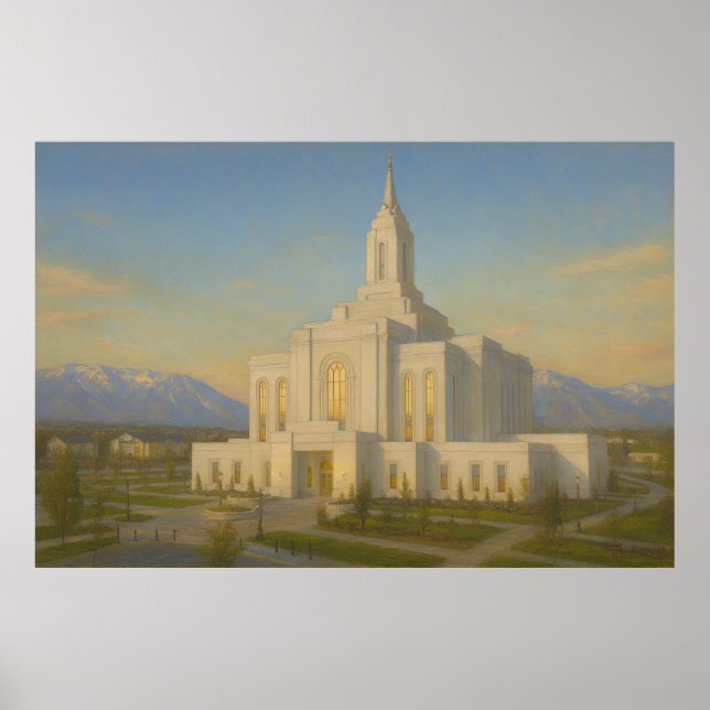 Orem Utah Temple Painting™ LDS Wall Art Poster (Frente)