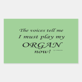 Organ Voices diz que deve tocar adesivo retangular