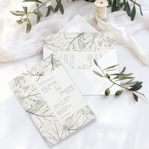 Orgânico Sage Khaki Convite Floral
