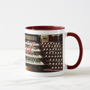 Organista em sua caneca do serviço - vermelho