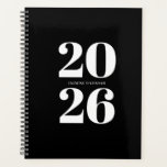 Organizador Branco Preto do Planejador Empresarial<br><div class="desc">Planeador moderno de tipografia preto e branco com layouts semanais e mensais. Excelente para equipes corporativas,  ofertas de clientes,  kits onboard ou swag de conferência em massa.</div>