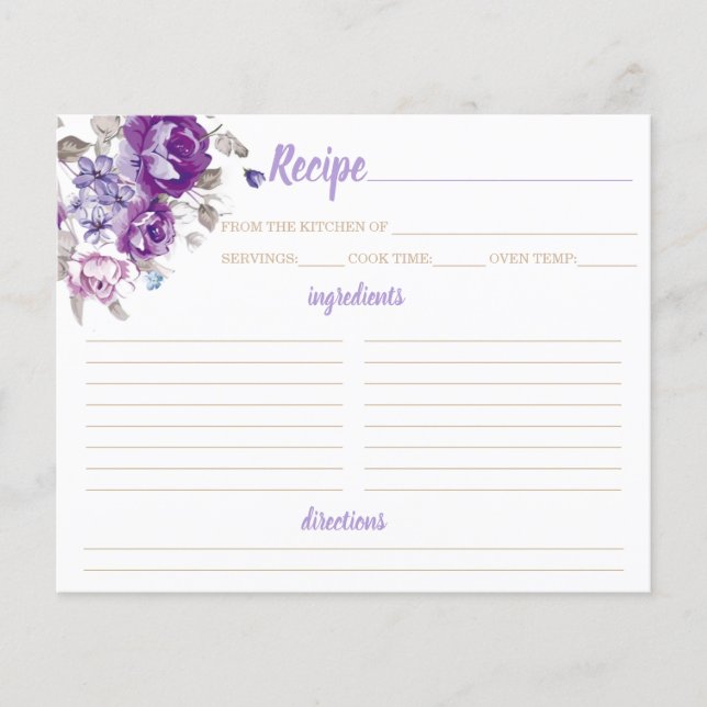 Organizador de Cartão de Receita de Tema Floral Ro (Frente)