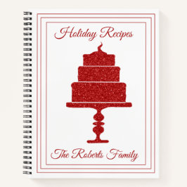 Organizador de Receitas de Natal com Glitter Verme