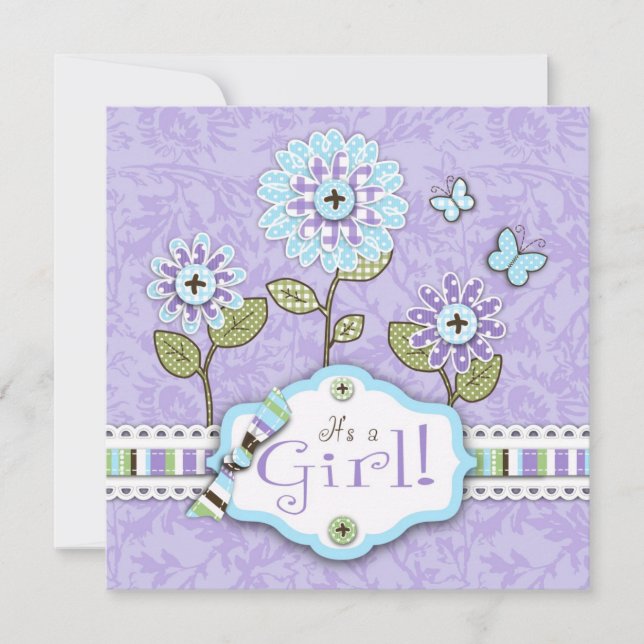 Organza Flowers - Quadrado de Convite Lav (Frente)