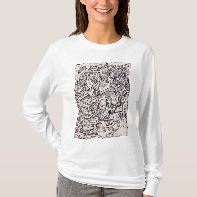 Órgão de Preocupações T-Shirt de Longa Folga (Frente)