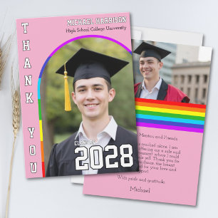 Orgulho Aluno Gay Arco-íris Rosa Agradecimento Gra