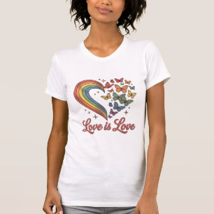 Orgulho Borboleta Coração Amor É Amor Camisa Desig