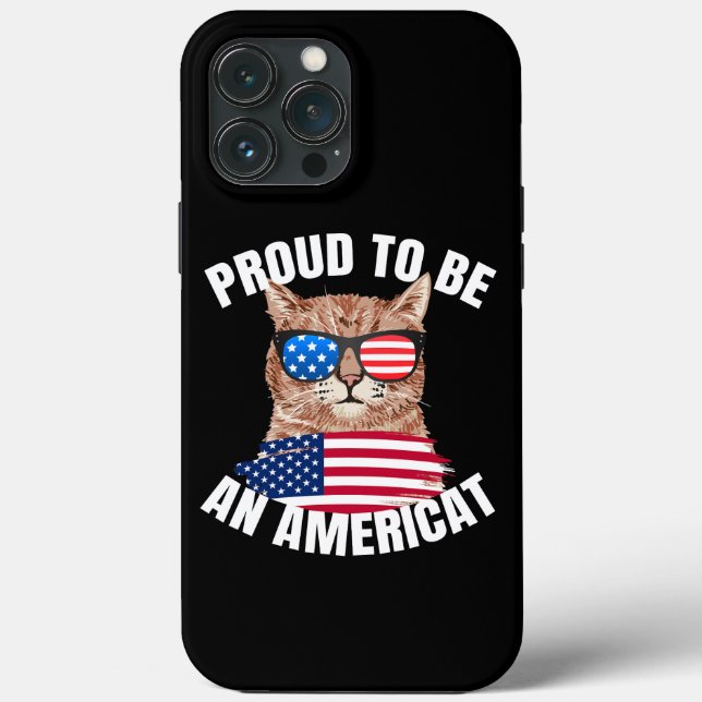 Orgulho de ser americano Cat USA Flag Happy 4º 4º (Verso)