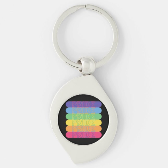 Orgulho em cores arco-íris chaveiro (Frente)