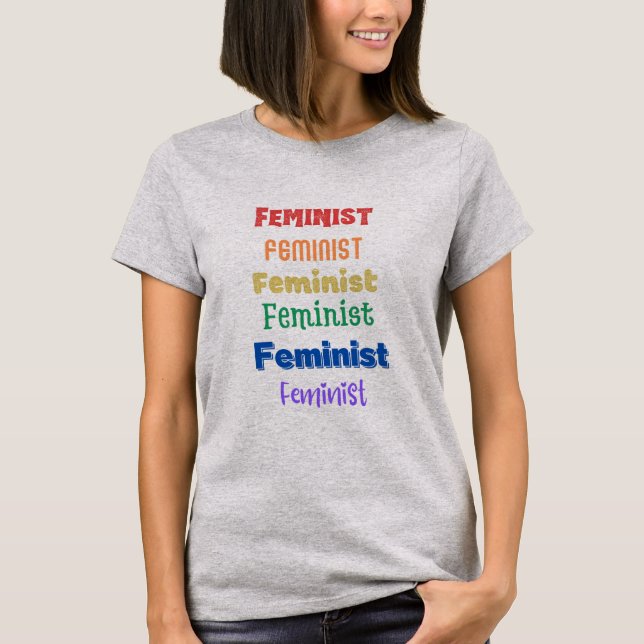 orgulho feminista - fonte divertida - t-shirt (Frente)