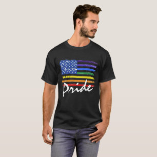 orgulho gay Arco-Íris Sinalizador Negro T-Shirt