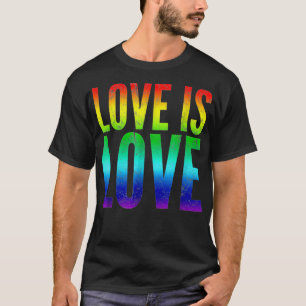 orgulho gay Camiseta Love is Love Rainbow Flag Col