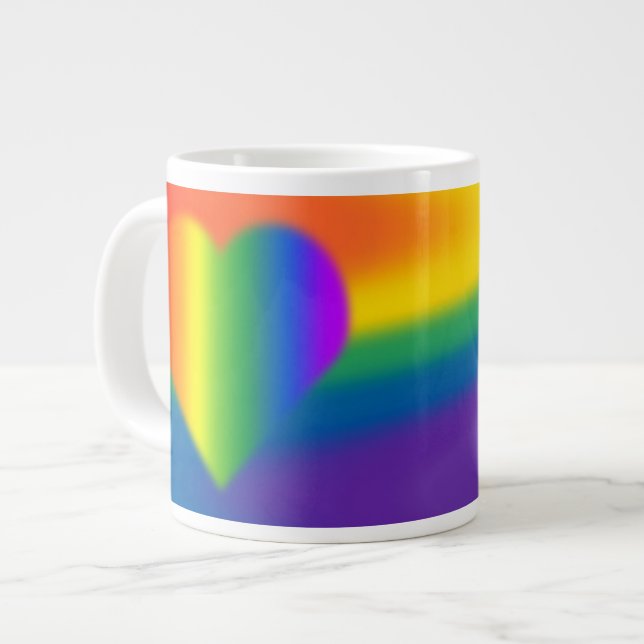 Orgulho gay de Café Xícara Arco-Íris Adorável Xíca (Frente Esquerda)