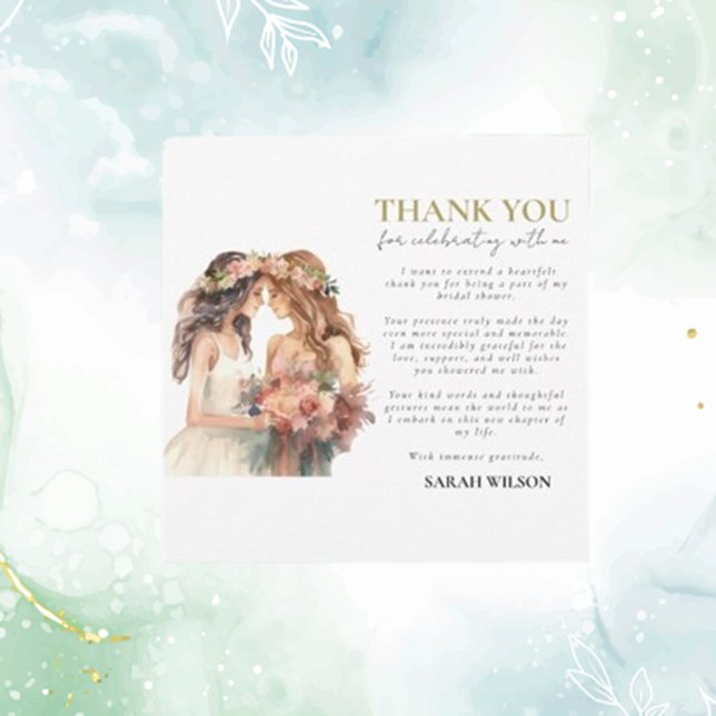 Orgulho gay Elegante Blush Weding Obrigado (Express heartfelt gratitude with our elegant blush Gay Pride wedding thank you cards—perfect for sha)