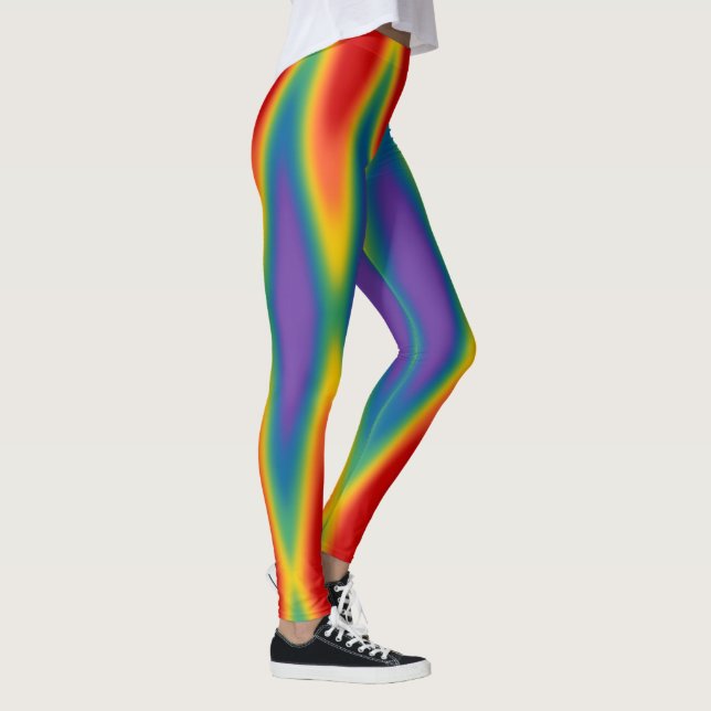 Orgulho gay Leggings Arco-Íris Adoram Calças Estic (Direita)