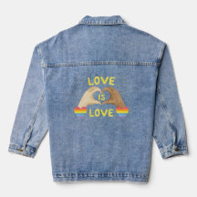 Orgulho gay Rainbow Heart Women's Denim Jaqueta