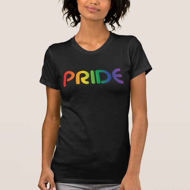 Orgulho gay Rainbow Text T-Shirt (Frente)