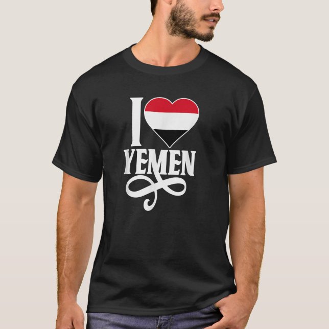 Orgulho iemenita Eu adoro a camisa da bandeira iem (Frente)