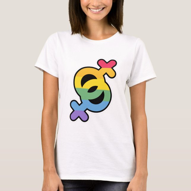 Orgulho LGBT+. Arco-íris. Camiseta (Frente)
