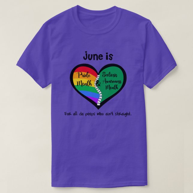 Orgulho LGBTQ+ e Camiseta Scoliose não são heteros (Frente do Design)