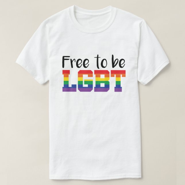 Orgulho livre para ser camiseta LGBT (Frente do Design)