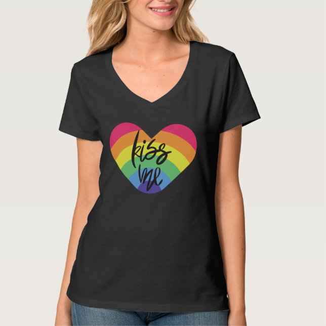 Orgulho- me beije. o amor é justo.       Camiseta (Frente)