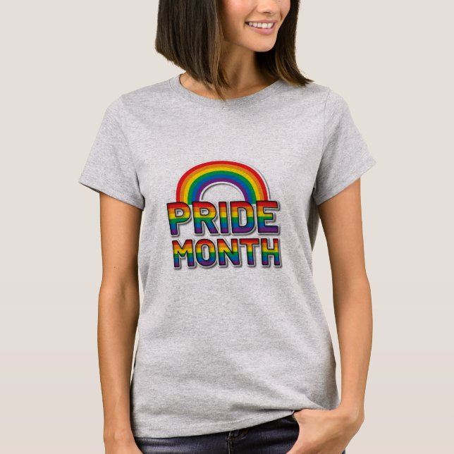 Orgulho Mês Arco-Íris Womens T-Shirt (Frente)