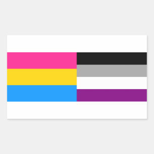 Orgulho Pansexual/assexuado embandeira a etiqueta