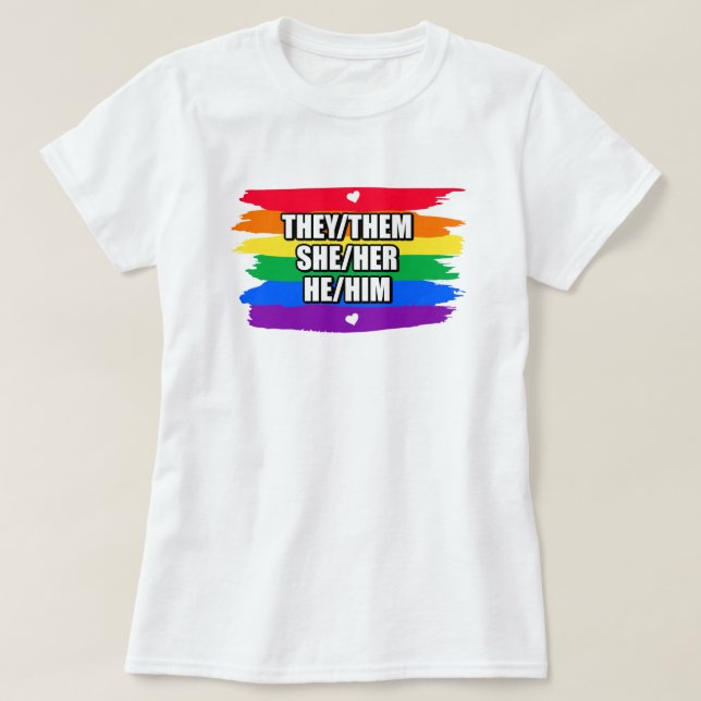 Orgulho Rainbow Love T-Shirt (Frente do Design)