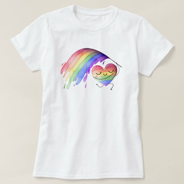 Orgulho Rainbow Love T-Shirt (Frente do Design)